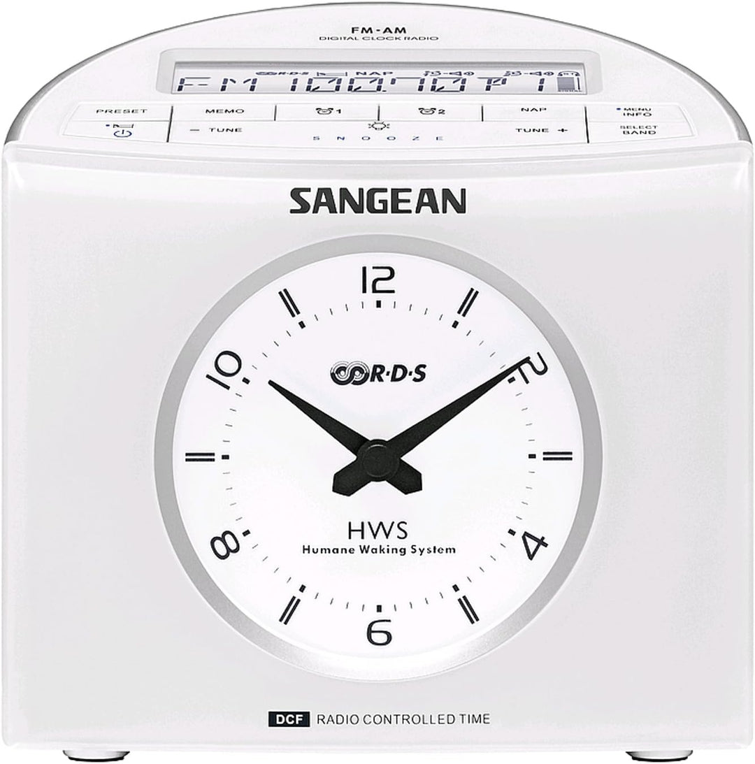 Sangean RCR9WEISS RCR-9 Digital Uhrenradio (DSP Tuner, LCD-Display, AM/FM-stereo) weiss