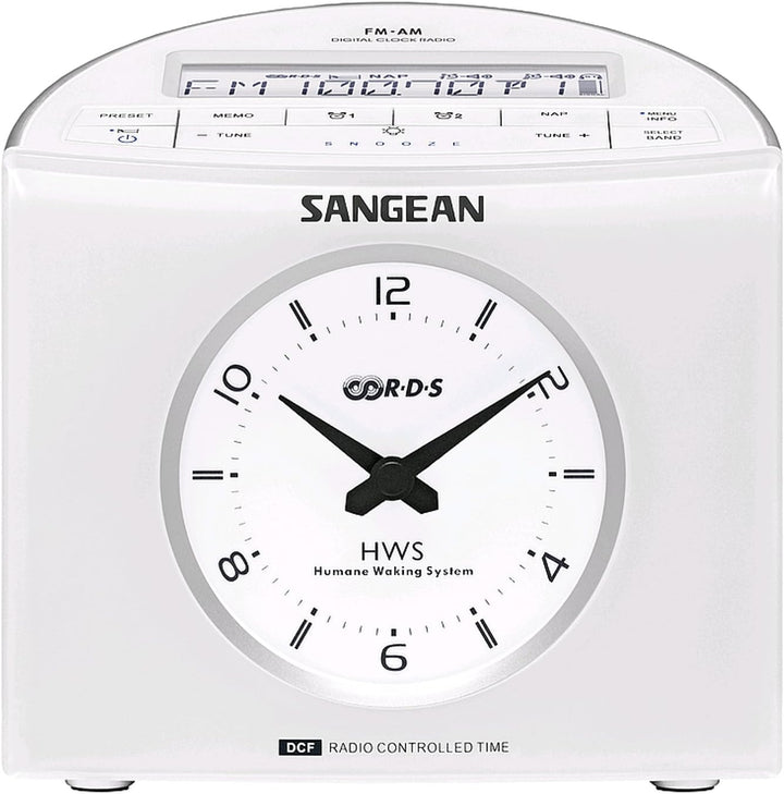 Sangean RCR9WEISS RCR-9 Digital Uhrenradio (DSP Tuner, LCD-Display, AM/FM-stereo) weiss