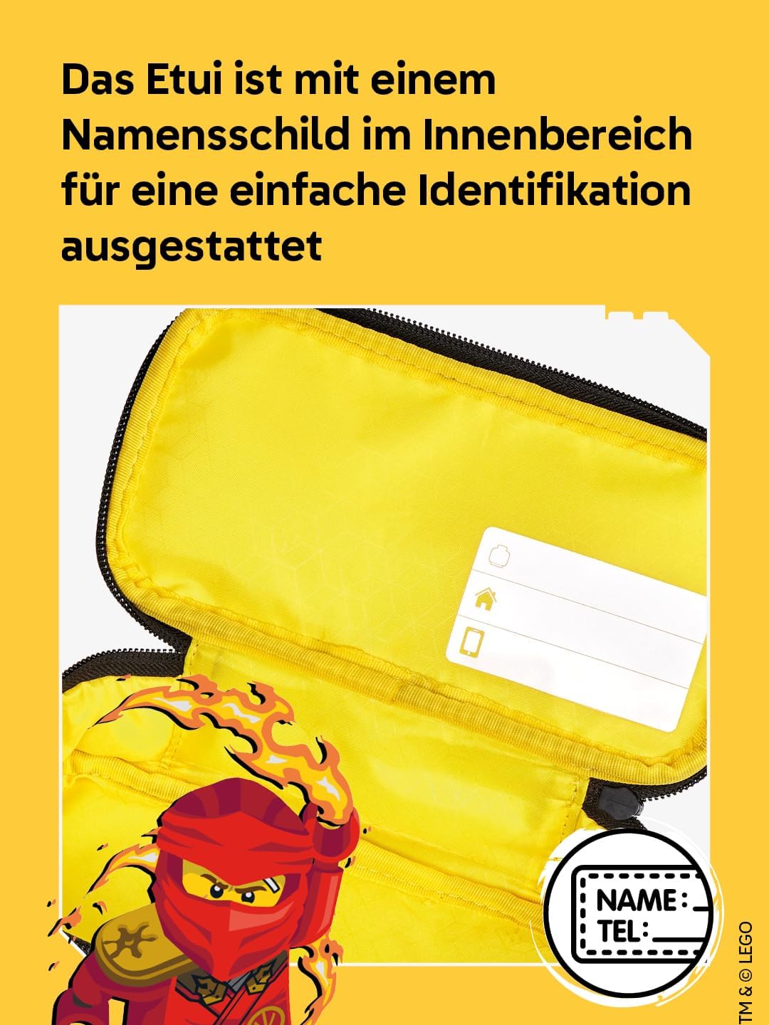 SKANDO BAGS LEGO® NINJAGO® Federmäppchen Junge Elemental Master of Energy – Faulenzer Mäppchen mit g