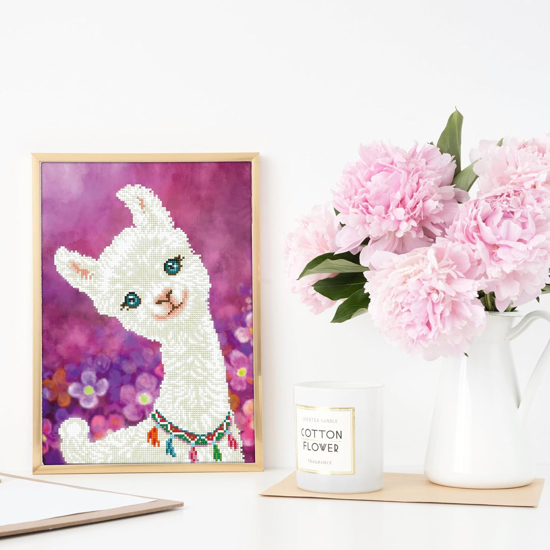 DIAMOND DOTZ DD7.018 - Original 5D Diamond Painting Set Lama Lulu, Kreativset mit 6.119 Diamant Mosa