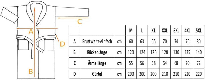 Octopus Herren Frottee Bademantel aus 100% Baumwolle (350g/m²) mit Ökotex Standard 100-2 Taschen - G