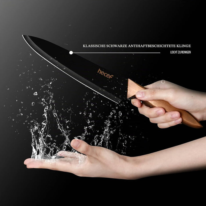 hecef Küchenmesser Set 5 Teilig, Professionelle Scharfe Kochmessersets, Messer-Set aus Edelstahl mit