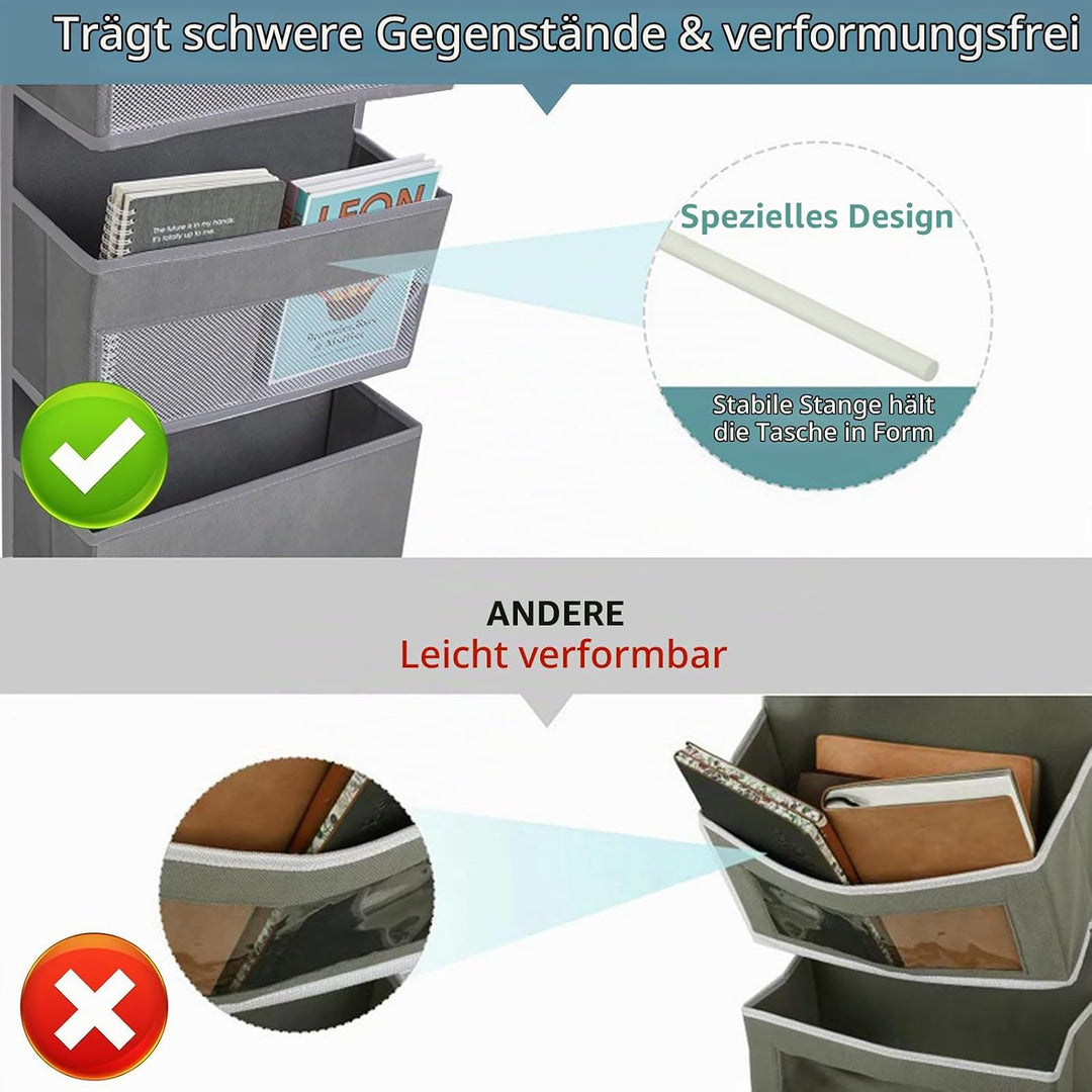 YTACREA Hängeorganizer, Removable Hängeaufbewahrung Tür mit 5 Lagig Taschen, Tür organizer mit 4 Hak