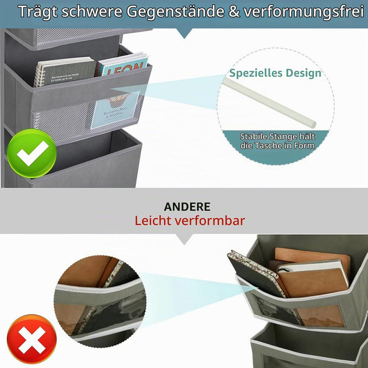 YTACREA Hängeorganizer, Removable Hängeaufbewahrung Tür mit 5 Lagig Taschen, Tür organizer mit 4 Hak