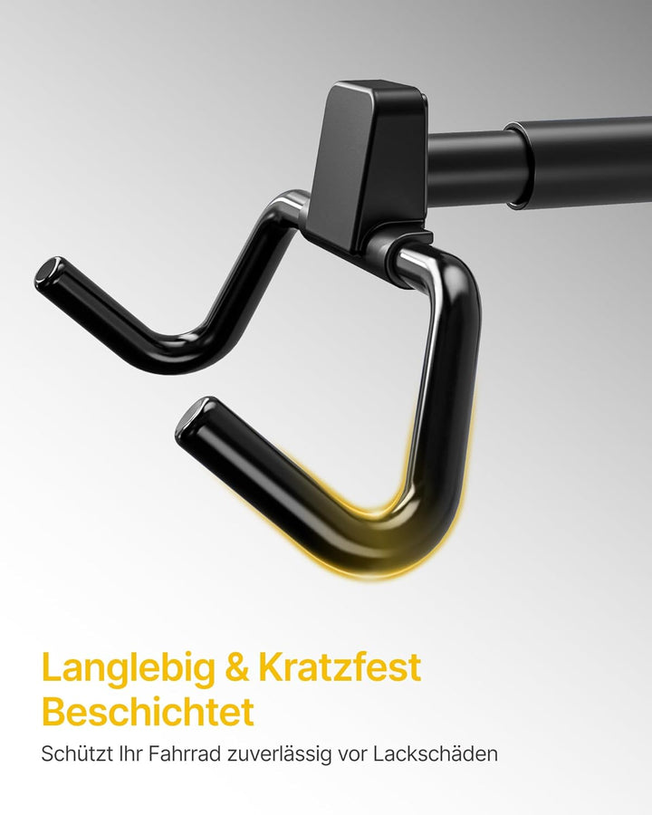 monTEK Fahrrad Wandhalterung, Winkel und Wandabstand einstellbar, Fahrradhalterung Wand Klappbar 30k