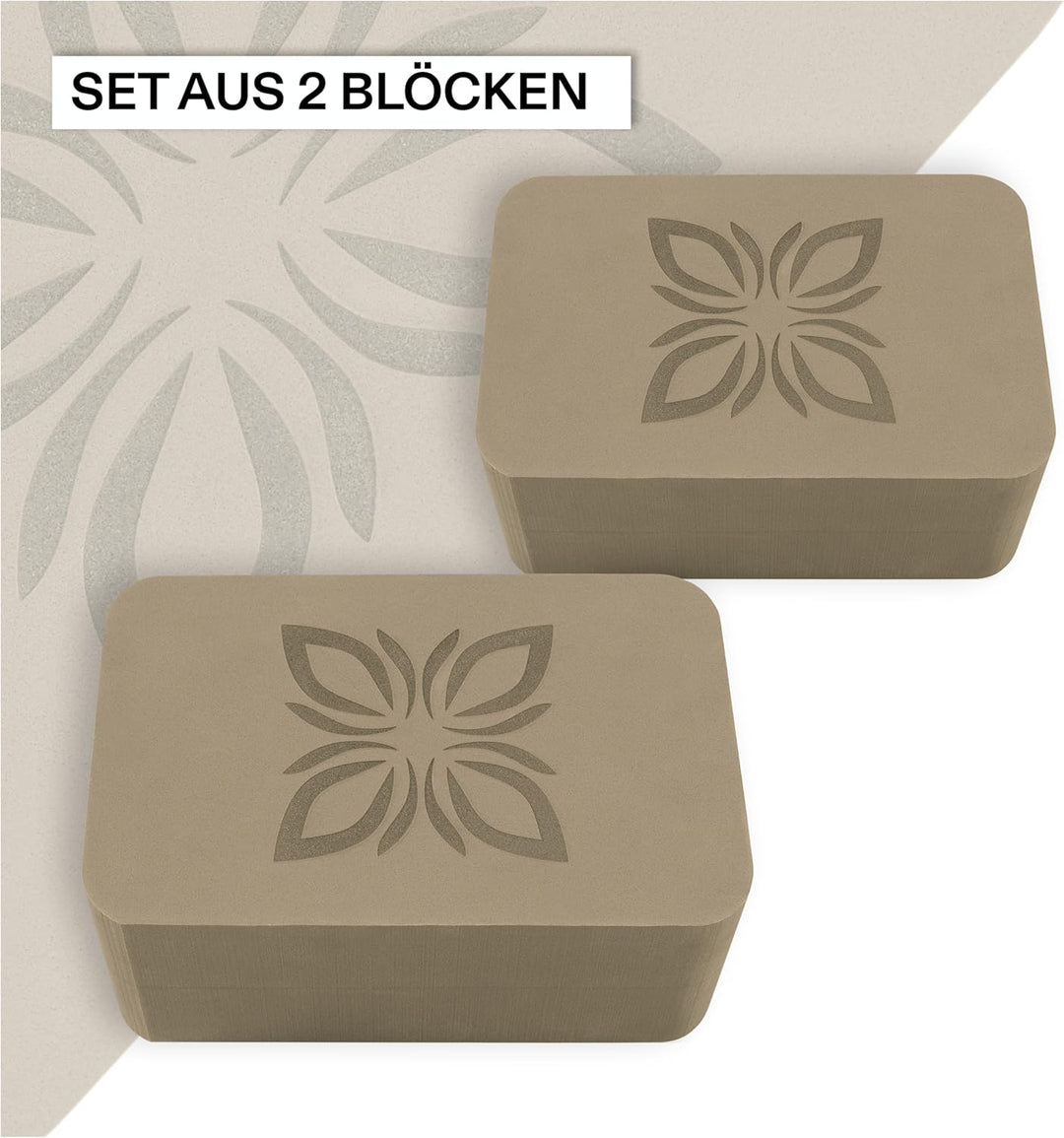 RAISE™ Yoga Block EVA 2er Set – Yogablock rutschfest & superleicht – Hochdichter Schaumstoff, stabil