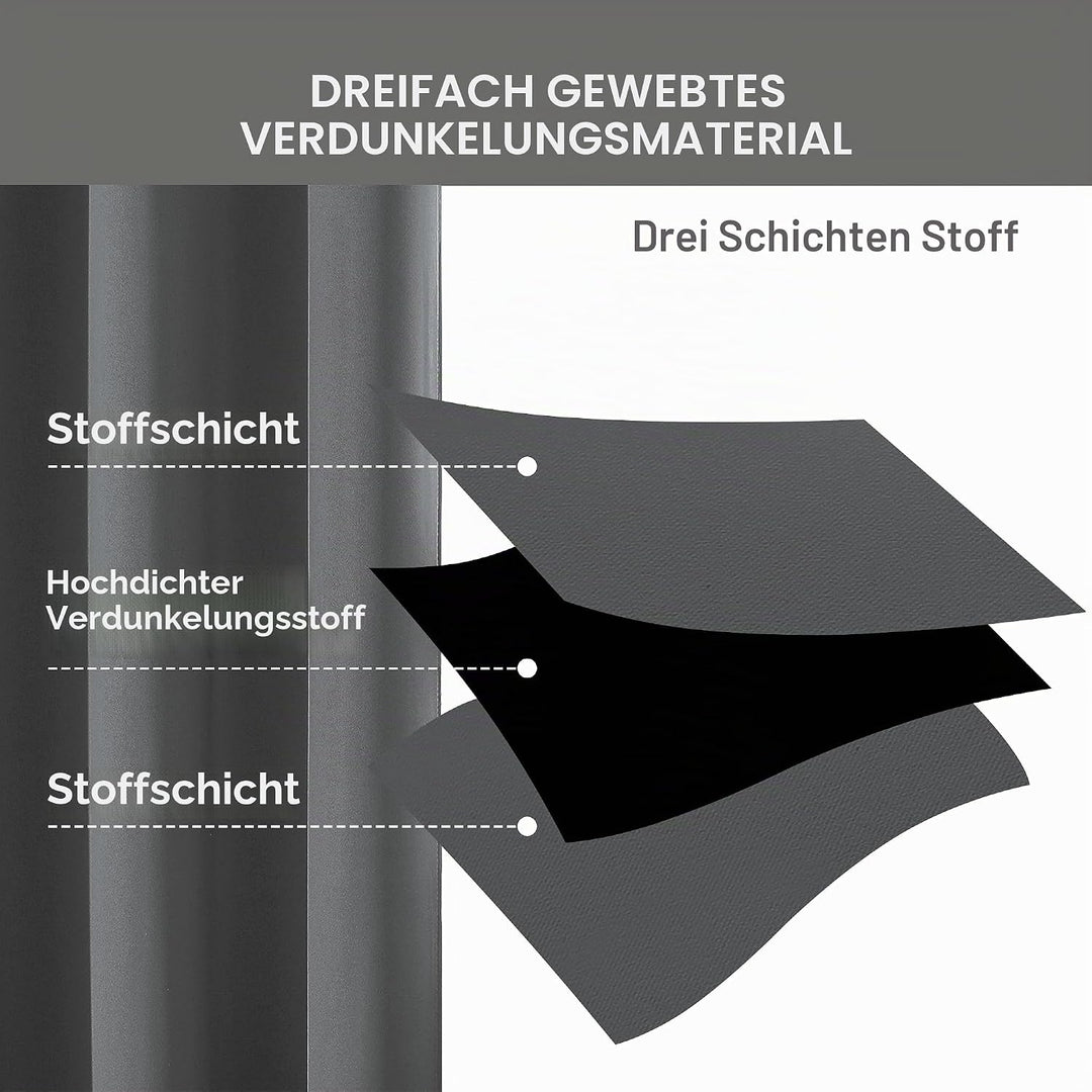 CUCRAF Verdunklungsvorhang für Schlafzimmer, Kinderzimmer Gardinen Verdunkelung Thermovorhang Blickd