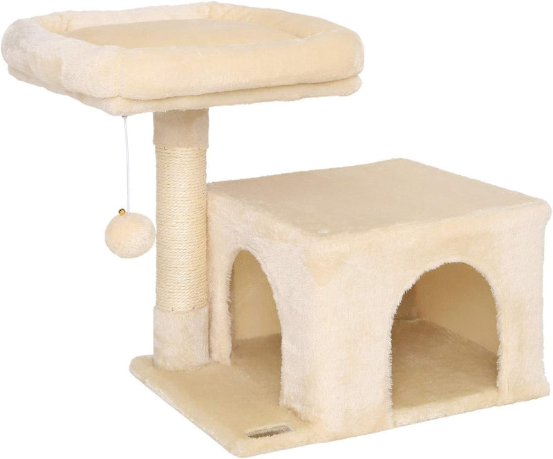 lionto Kratzbaum Kletterbaum Katzenkratzbaum Katzenbaum Höhe 50 cm, beige, Beige