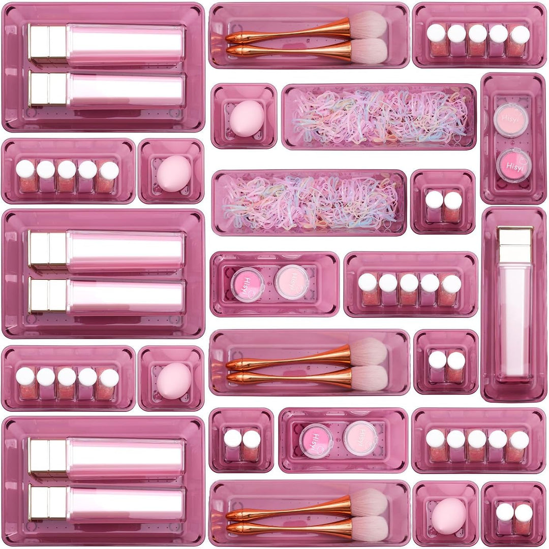 Schubladen Organizer, 25 Stück in 4 Grössen, Kunststoff, Schminktisch und Make-up Organizer, Ordnung