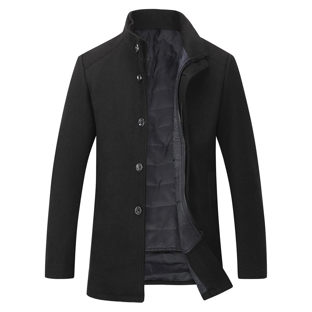 YOUTHUP Herren Wolle Mantel mit Steppweste Regular Fit Winter Wollmantel Outdoor Business Übergangsm