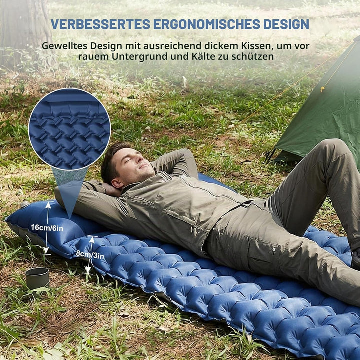 SHANNA Isomatte Outdoor Camping Luftmatratze: Verdicktes 8cm Ultraleichte Schnellaufblasend Matratze