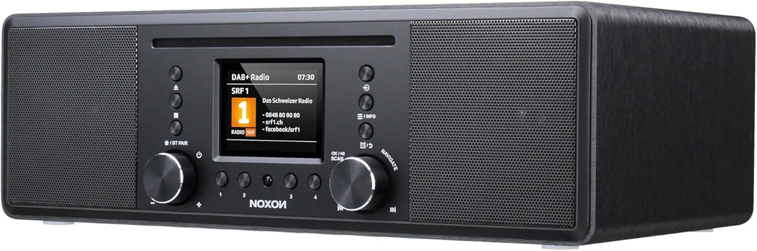 Noxon Furka Schwarz - DAB+, CD, UKW, Bluetooth, USB, AUX-IN, Stereo, Kopfhöreranschluss, Schwarz