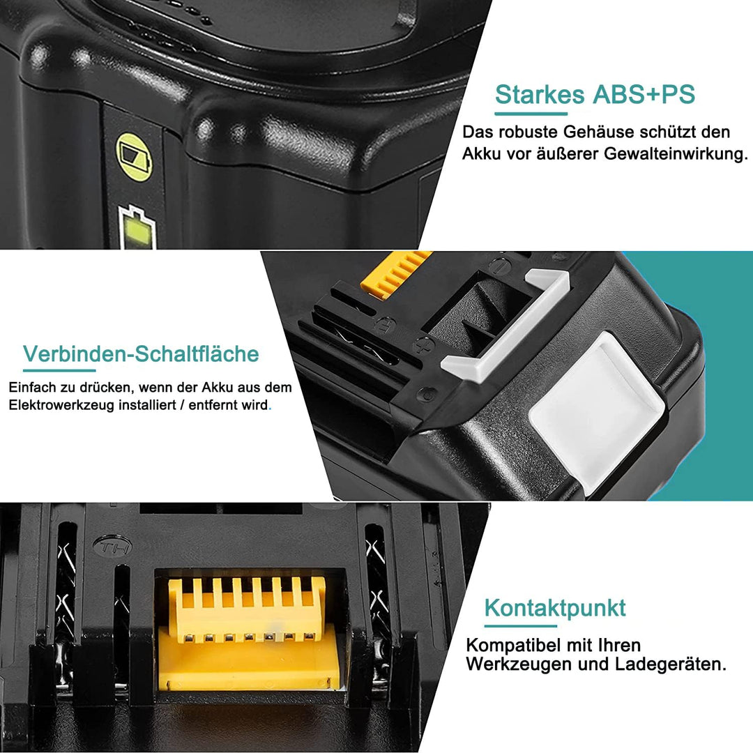 VANTTECH 5,0 Ah Li-Ion Akku Ersatz für Makita 18V AKKU BL1850B BL1850 BL1840B BL1840 BL1830B BL1830