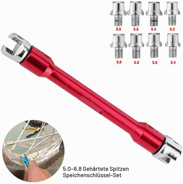 Qiilu Motorrad Speichenschlüssel, Motorrad Speichen Schlüssel CNC Schraubenschlüssel Set 5,0-6,8 Län