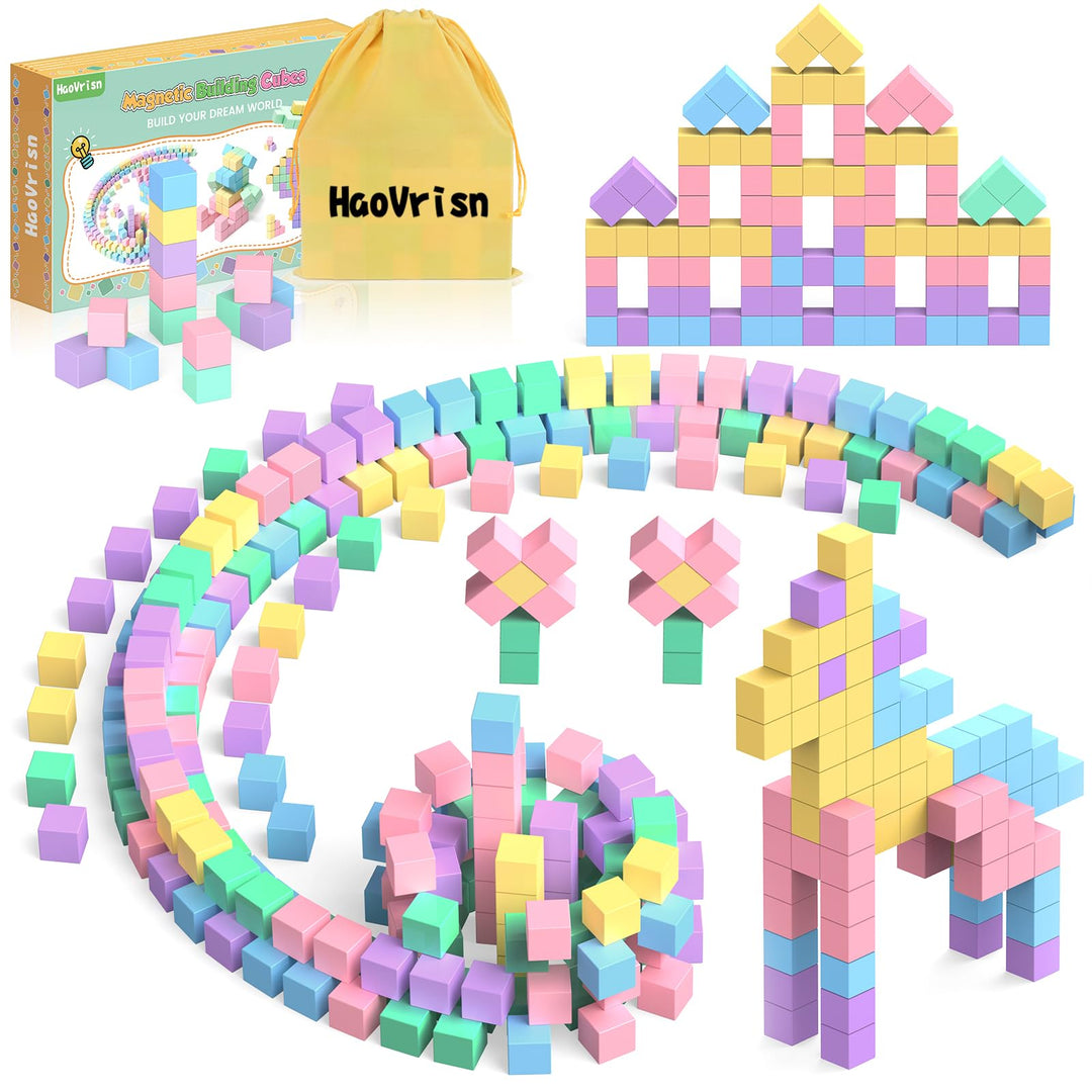 HaoVrisn Magnetische Bausteine Blöcke für Kinder, 45 Stück Magnetbausteine Magnet Spielzeug Kinder,