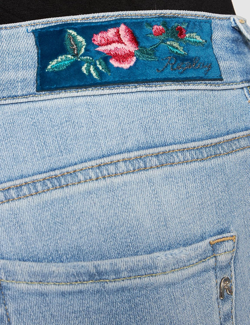 Replay Damen Faaby Rose Label Jeans 23W / 32L 010 Light Blue, 23W / 32L 010 Light Blue