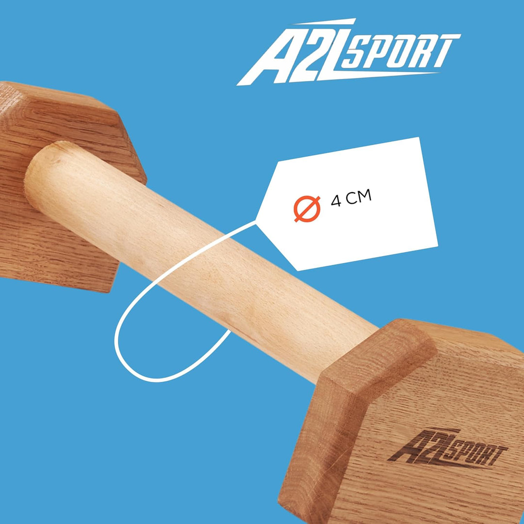 A2Z SPORT® Liegestützgriffe Holz Handstand Griffe - Rutschfeste Parallettes Calisthenics Griffe Lieg