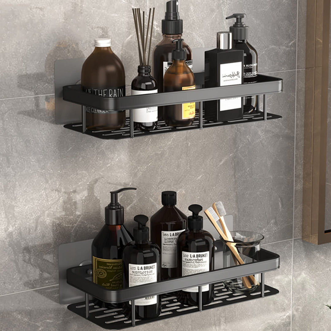 Duschablage Ohne Bohren,Duschregal Aluminium Duschkorb Selbstklebend für,Moderner Badezimmerregal,Ma