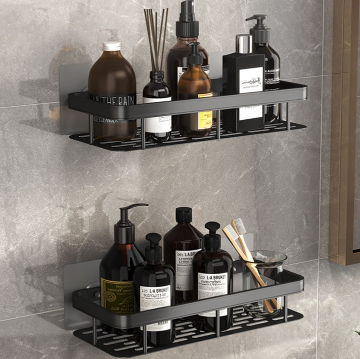 Duschablage Ohne Bohren,Duschregal Aluminium Duschkorb Selbstklebend für,Moderner Badezimmerregal,Ma