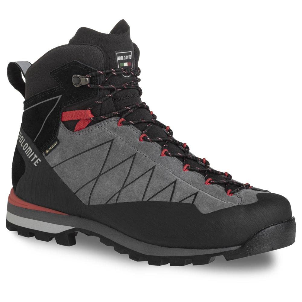 Dolomite Herren Crodarossa Hi GTX Stiefel Bootsschuh 43 1/3 EU Grau Rot Gunmetal Grey Fiery Red, 43