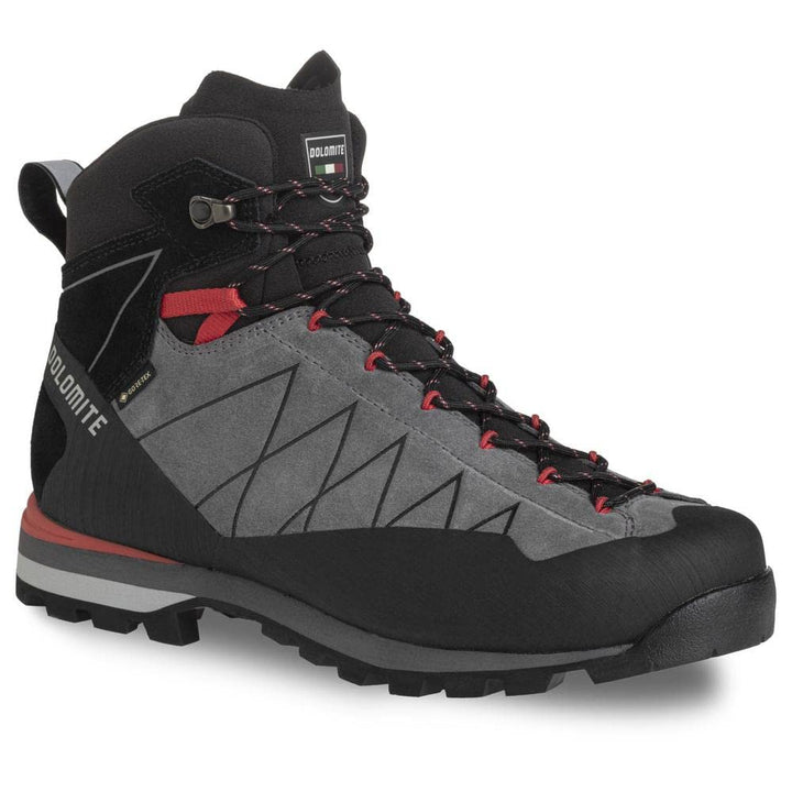 Dolomite Herren Crodarossa Hi GTX Stiefel Bootsschuh 43 1/3 EU Grau Rot Gunmetal Grey Fiery Red, 43