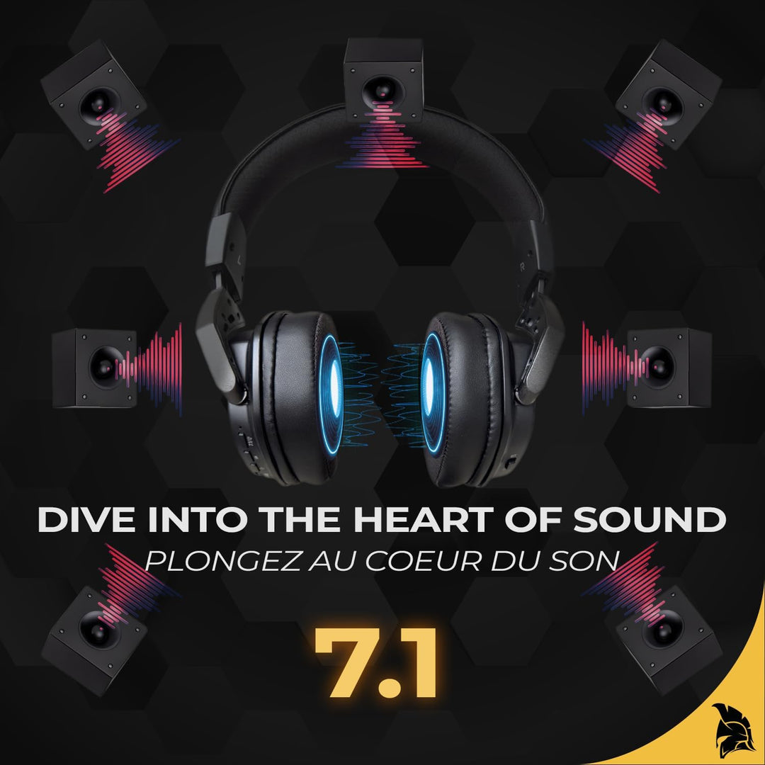 EMPIRE GAMING - EH20 Gaming-Headset kabellos, Wireless, WiFi 2,4 GHz, kabelgebunden, mit abnehmbarem