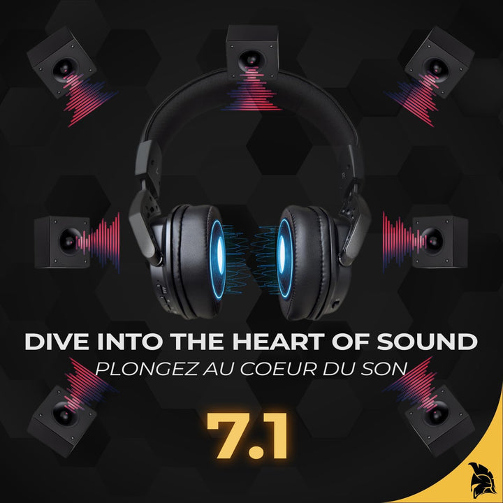EMPIRE GAMING - EH20 Gaming-Headset kabellos, Wireless, WiFi 2,4 GHz, kabelgebunden, mit abnehmbarem