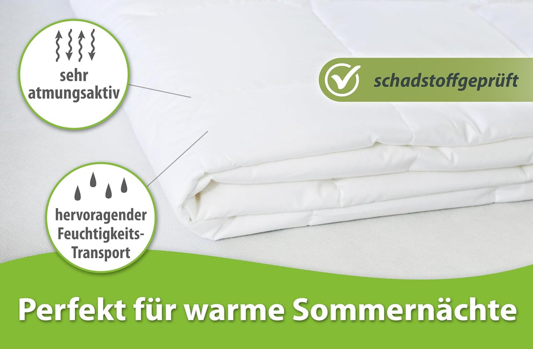 franknatur Sommerdecke Lyocell Tencel Baumwolle Bettdecke 155x220 Weiss 155 x 220 cm, 155 x 220 cm