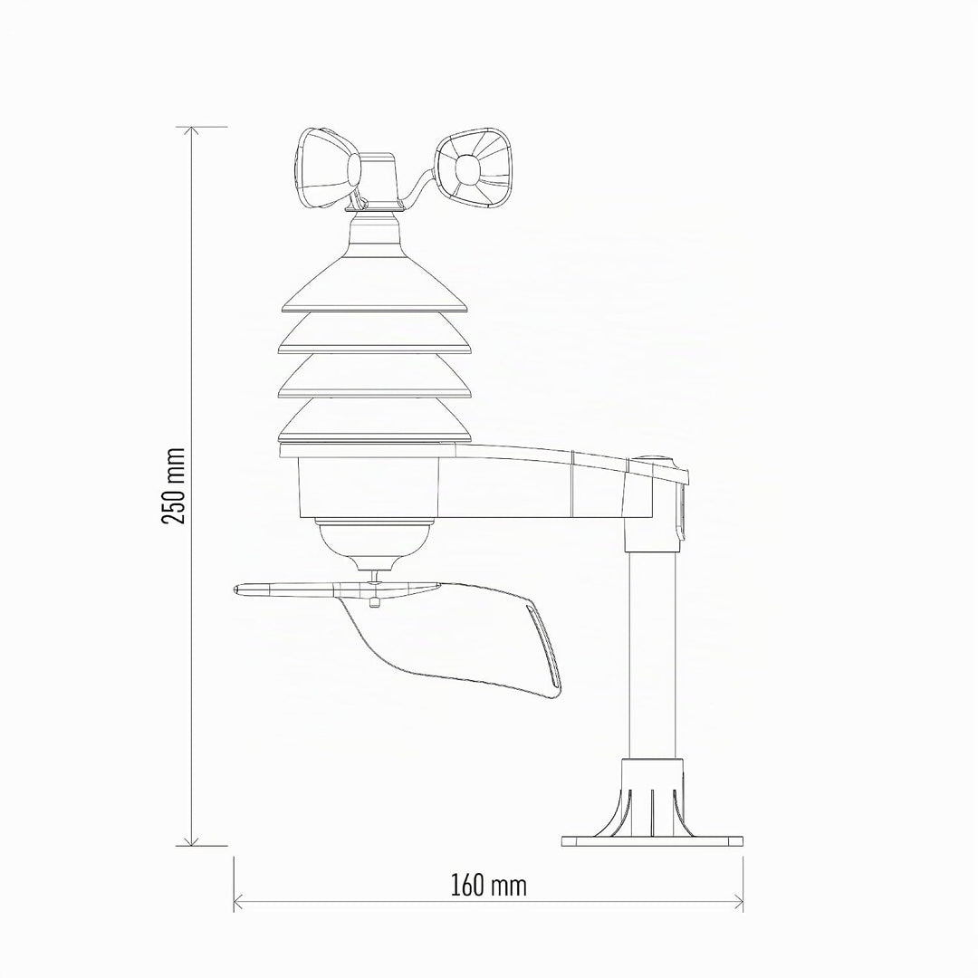 EMOS E06016 Drahtloser Sensor/Windsensor/Anemometer/Windfühler/Funkwindsensor für Profi Wetterstatio