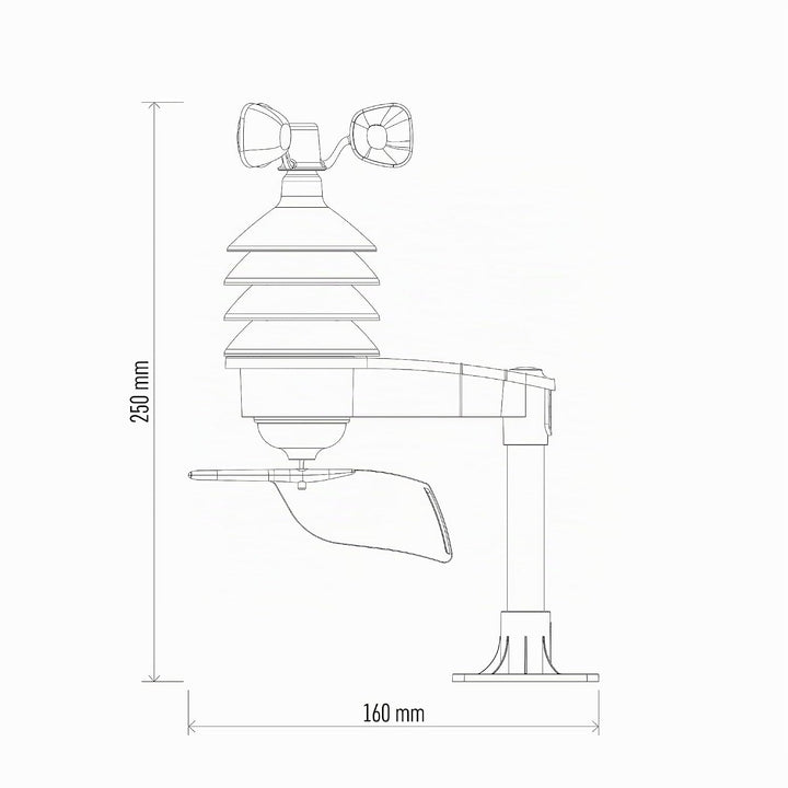 EMOS E06016 Drahtloser Sensor/Windsensor/Anemometer/Windfühler/Funkwindsensor für Profi Wetterstatio