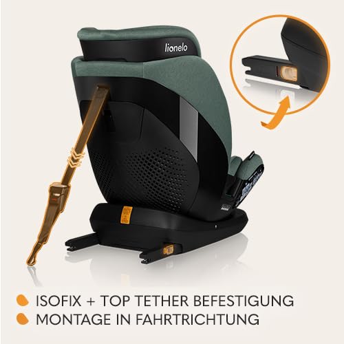 LIONELO LAVENDER I-SIZE Kinderautositz von 76 bis 150 cm konform mit R129 i-Size Standard, ISOFIX Mo