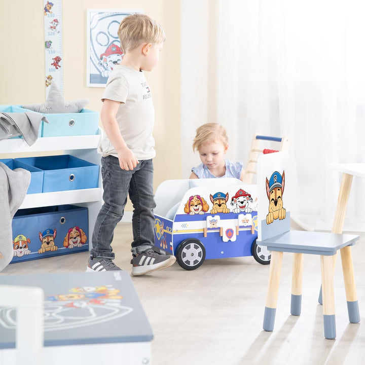 roba Bully-Schiebebus Paw Patrol für Kinder - Lauflernwagen/Puppenwagen aus Holz mit Spielfunktionen