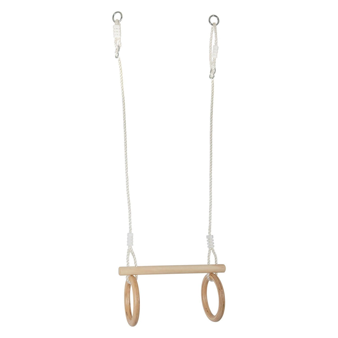 small foot Trapez mit Turnringen aus Holz, zur Befestigung an Schaukel-oder Klettergerüst, für Kinde
