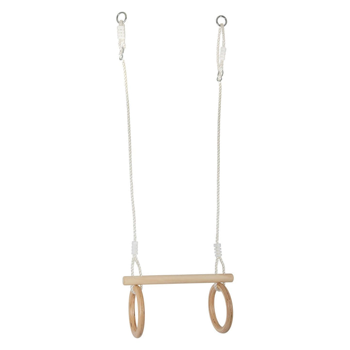 small foot Trapez mit Turnringen aus Holz, zur Befestigung an Schaukel-oder Klettergerüst, für Kinde