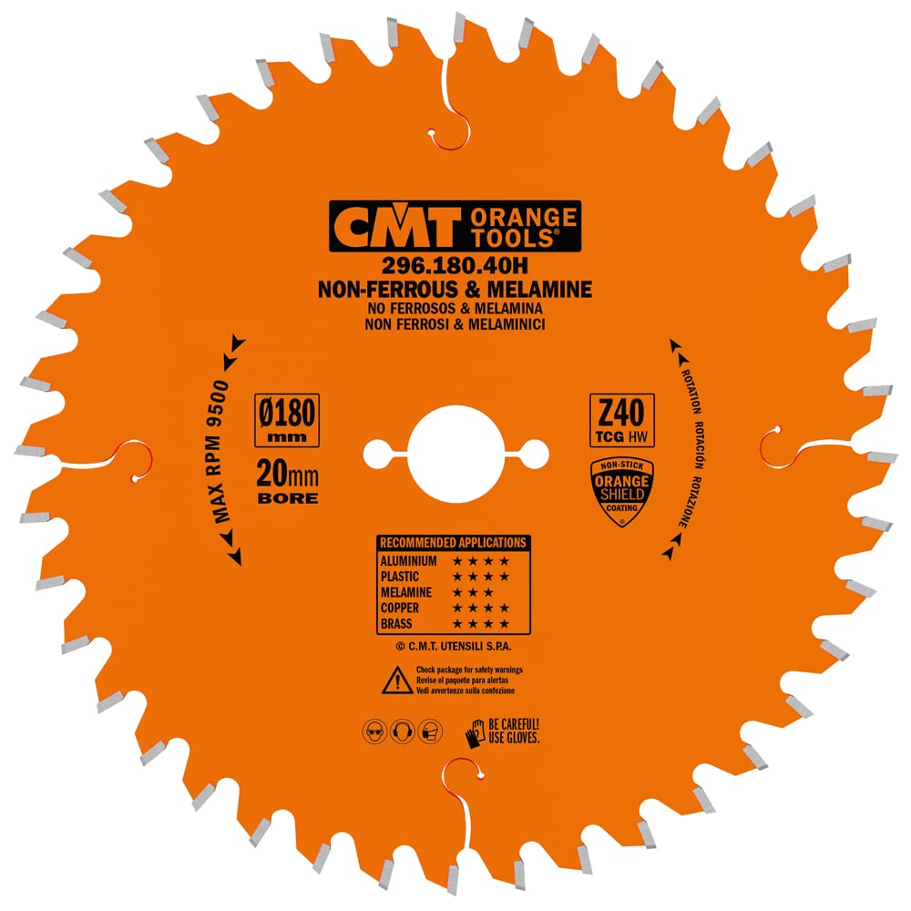 CMT Orange Tools 296.180.40h – Kreissägeblatt 180 x 2,8 x 20 Z 40 TCG-6 Grad