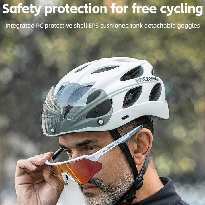 ROCKBROS Fahrradhelm Rennrad Helm Radhelm mit Abnehmbaren Visier Cityhelm Leichter Stadthelm für Dam