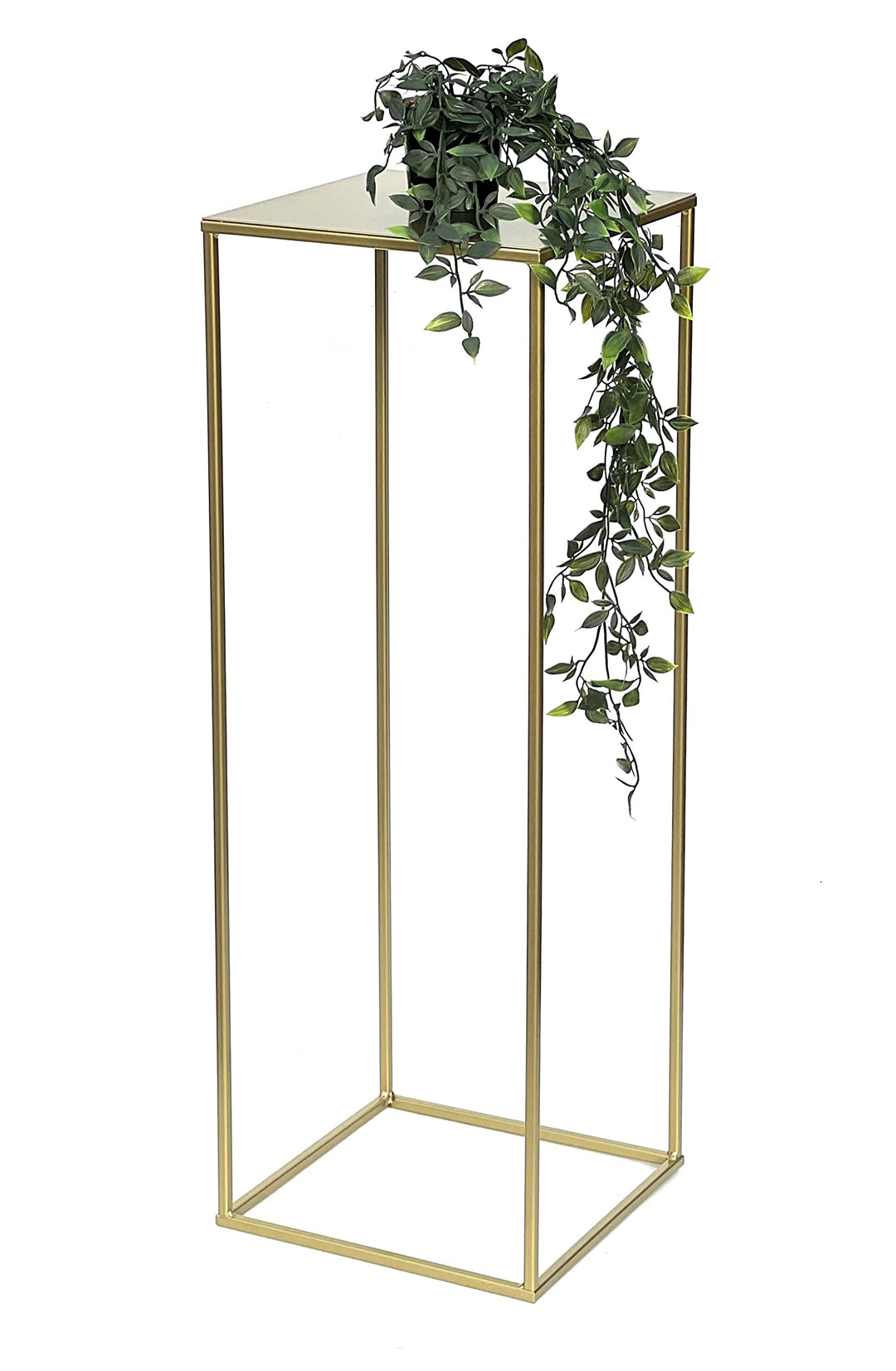 DanDiBo Blumenhocker Metall Gold Eckig 82-42 cm Blumenständer Beistelltisch 96406 Blumensäule Modern