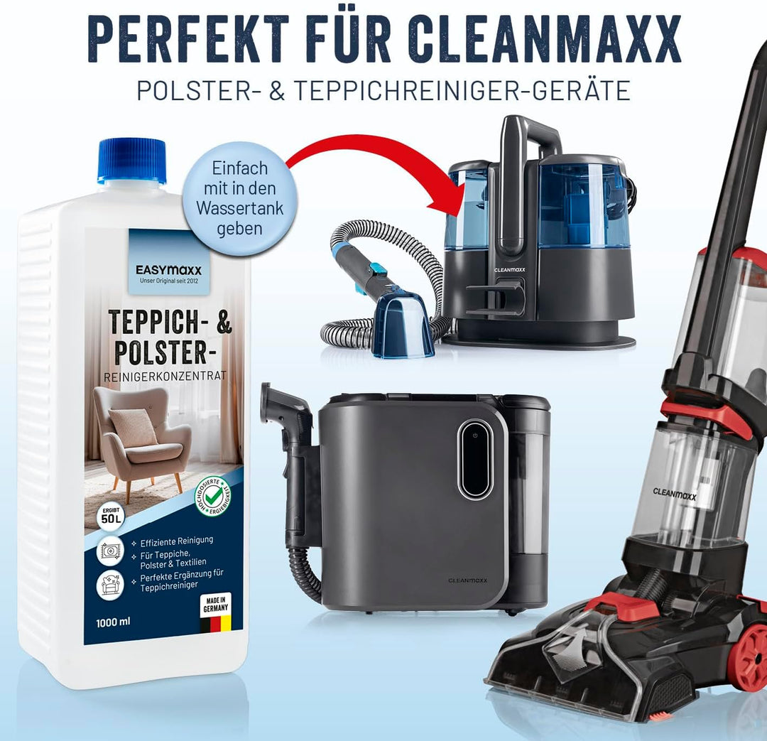 CLEANmaxx Teppich-Shampoo 1 x 1000 ml | Perfekte Kombination mit dem Hartboden- und Teppichreiniger