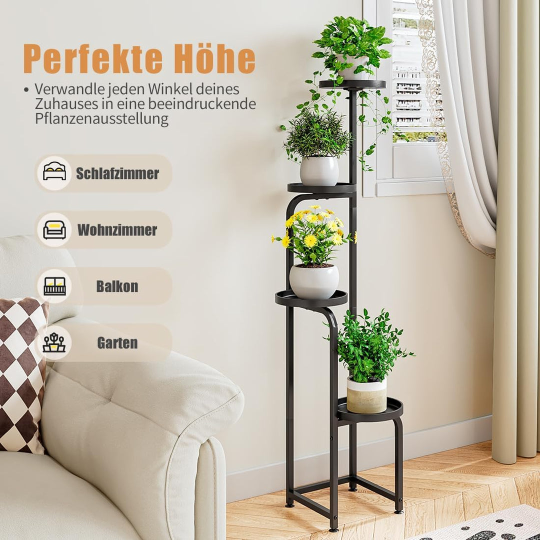 Blumenständer für drinnen und draussen, Metall, Pflanzenständer für mehrere Pflanzen, Eckblumenhalte