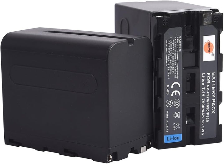 DSTE®（2 Pack）Ersatz Batterie und DC01E Reise Ladegerät Compatible für Sony NP-F970 CCD-SC55 CCD-SC65