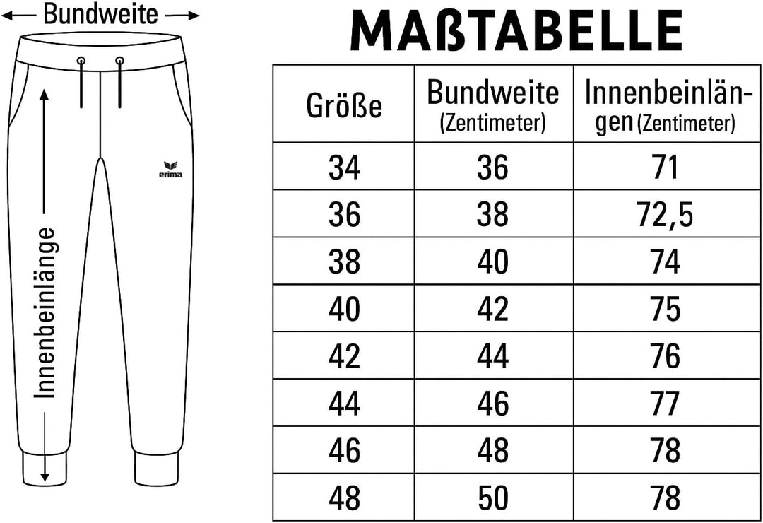 Erima Damen Casual Basic Sweathose mit Bündchen 46 Bering Sea, 46 Bering Sea