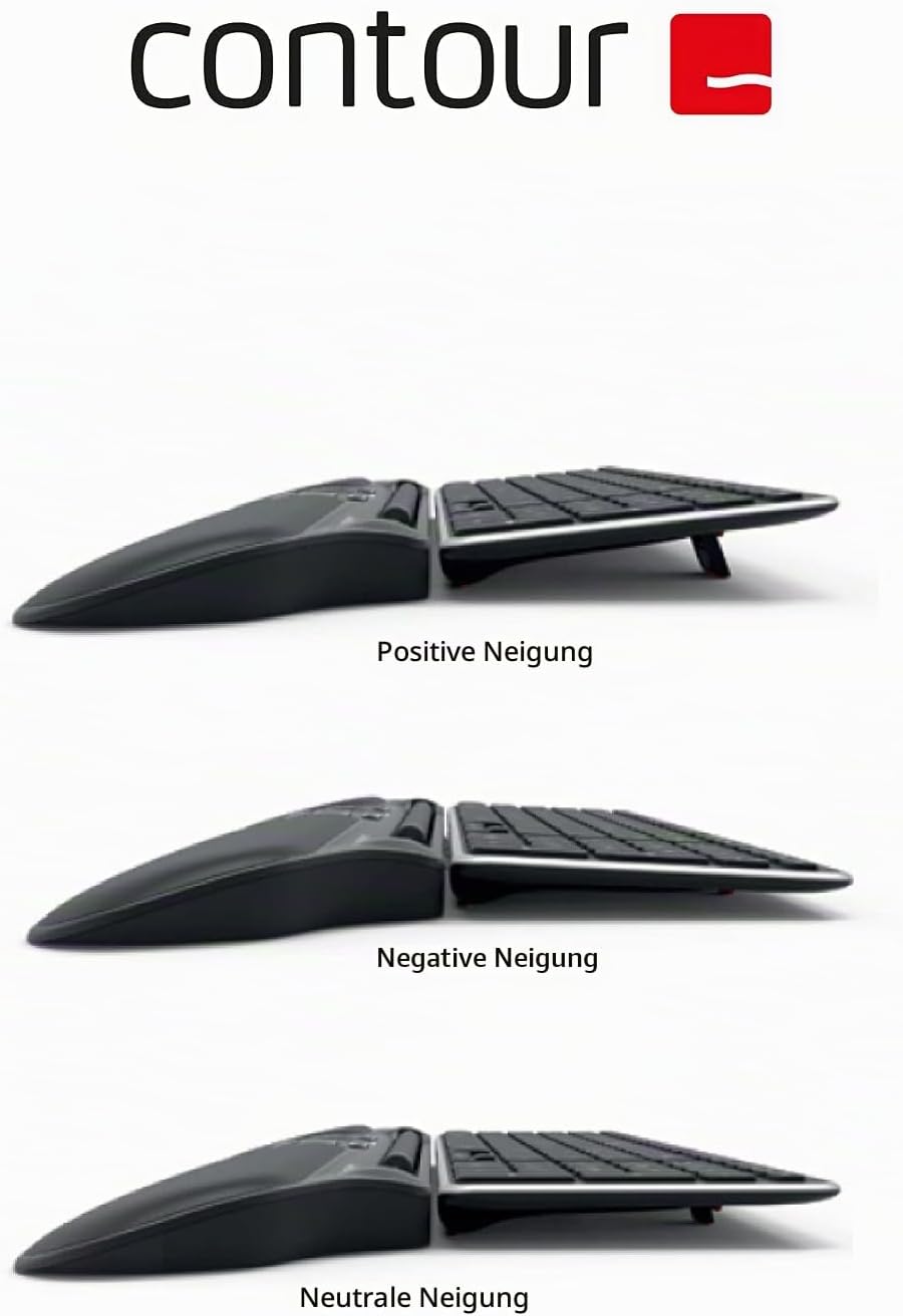 Contour Balance Keyboard | Kabelgebundene Tastatur | QWERTZ Layout | Super Flache Computertastatur |