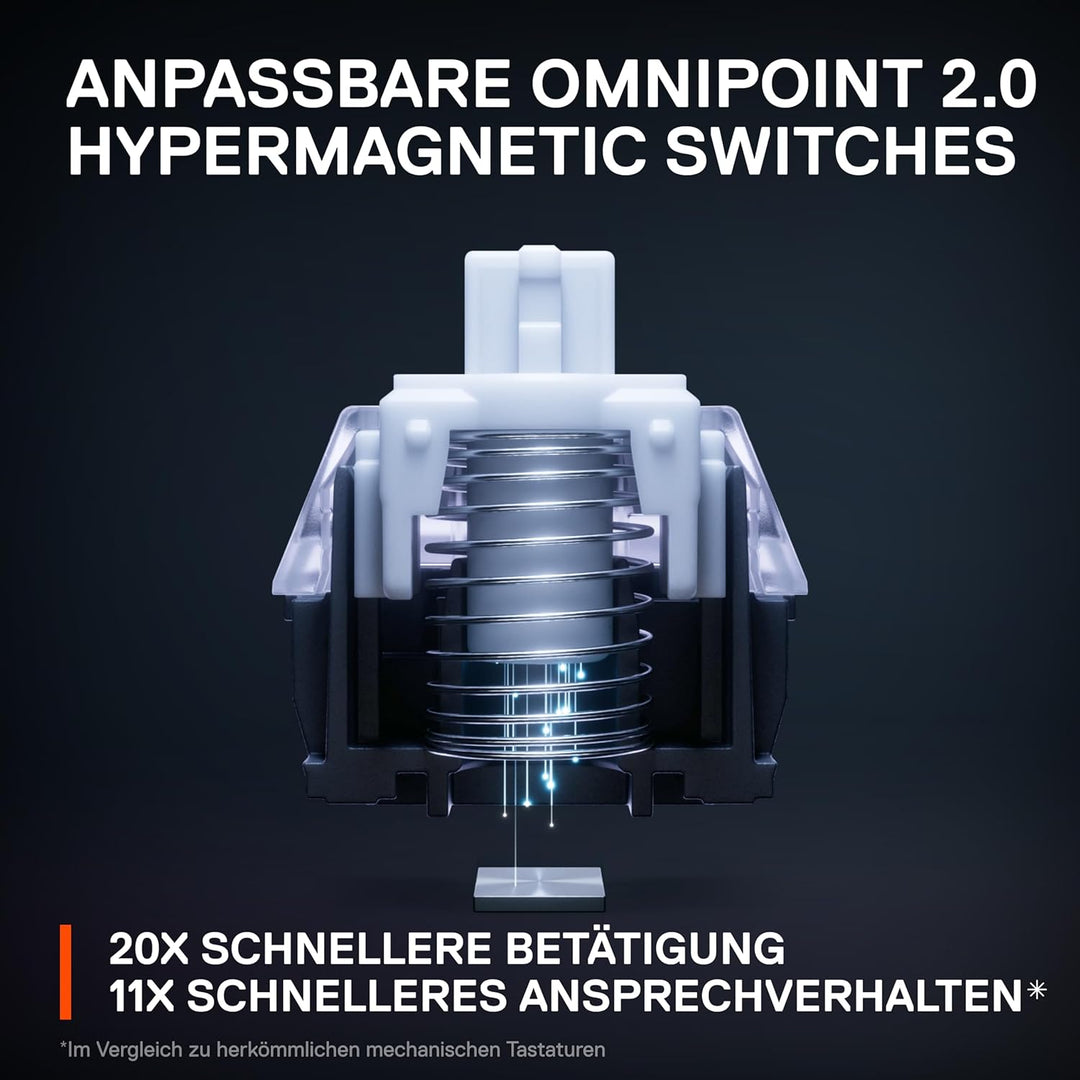 SteelSeries Apex Pro HyperMagnetic Gaming-Tastatur – Die schnellste Tastatur der Welt – Anpassbares