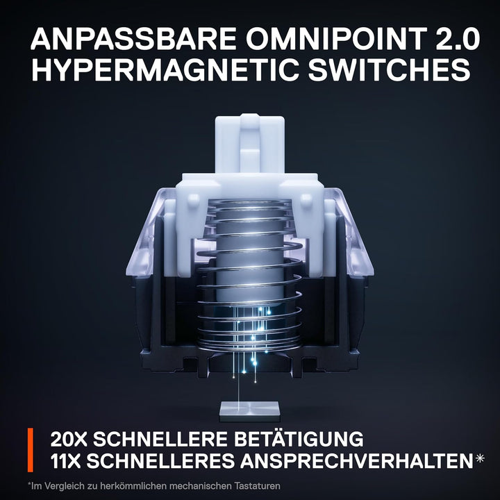 SteelSeries Apex Pro HyperMagnetic Gaming-Tastatur – Die schnellste Tastatur der Welt – Anpassbares
