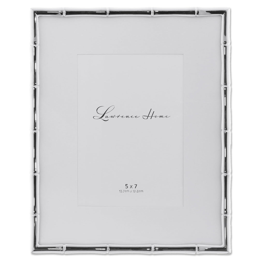 Lawrence Frames Bamboo Design Metallrahmen, 20,3 x 25,4 cm, mattiert, 5 x 7, Silber 8x10 (5x7 Mat) s