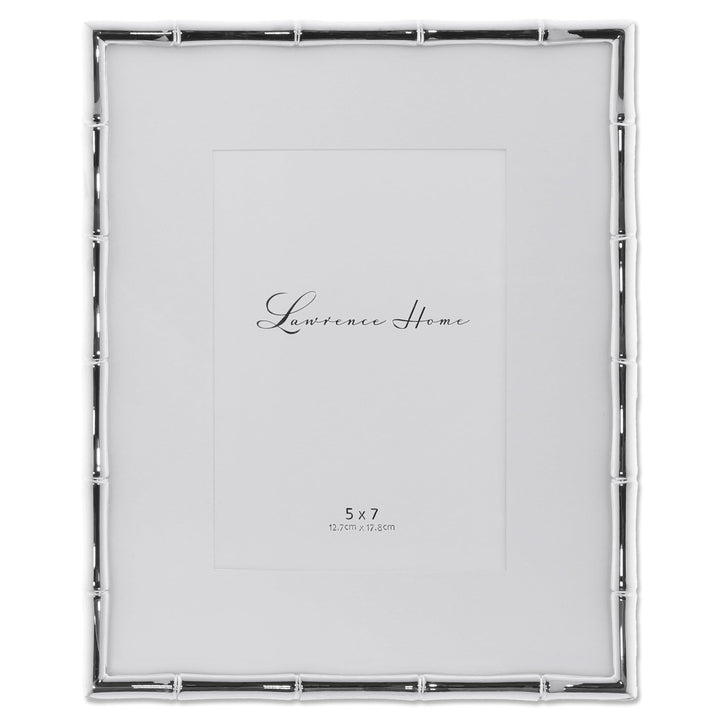 Lawrence Frames Bamboo Design Metallrahmen, 20,3 x 25,4 cm, mattiert, 5 x 7, Silber 8x10 (5x7 Mat) s
