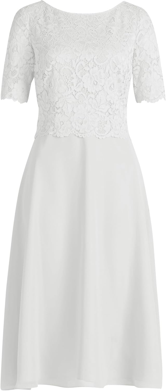 Vera Mont Damen 0113/4825 Kleid 40 Offwhite, 40 Offwhite