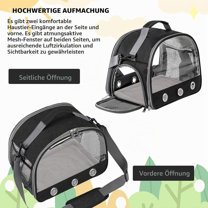 Kleine Haustier-Tragetasche Mit Kissen,Kleintier Tragetasche,Transportbox für Katze Mit Seitlicher Ö