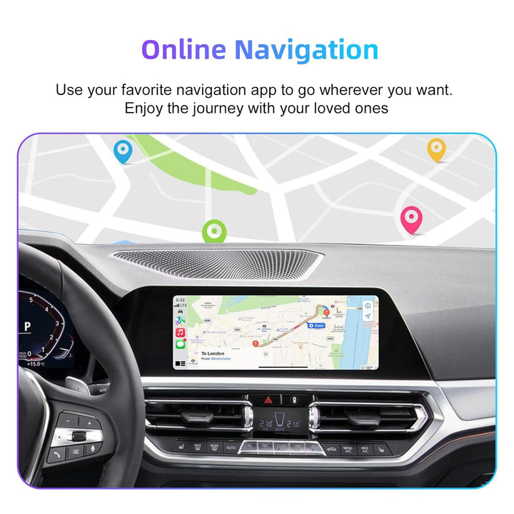 EZoneTronics Wireless CarPlay & Android Auto Retrofit Kit Decoder Box für BMW mit EVO MGU ID5 ID6 ID