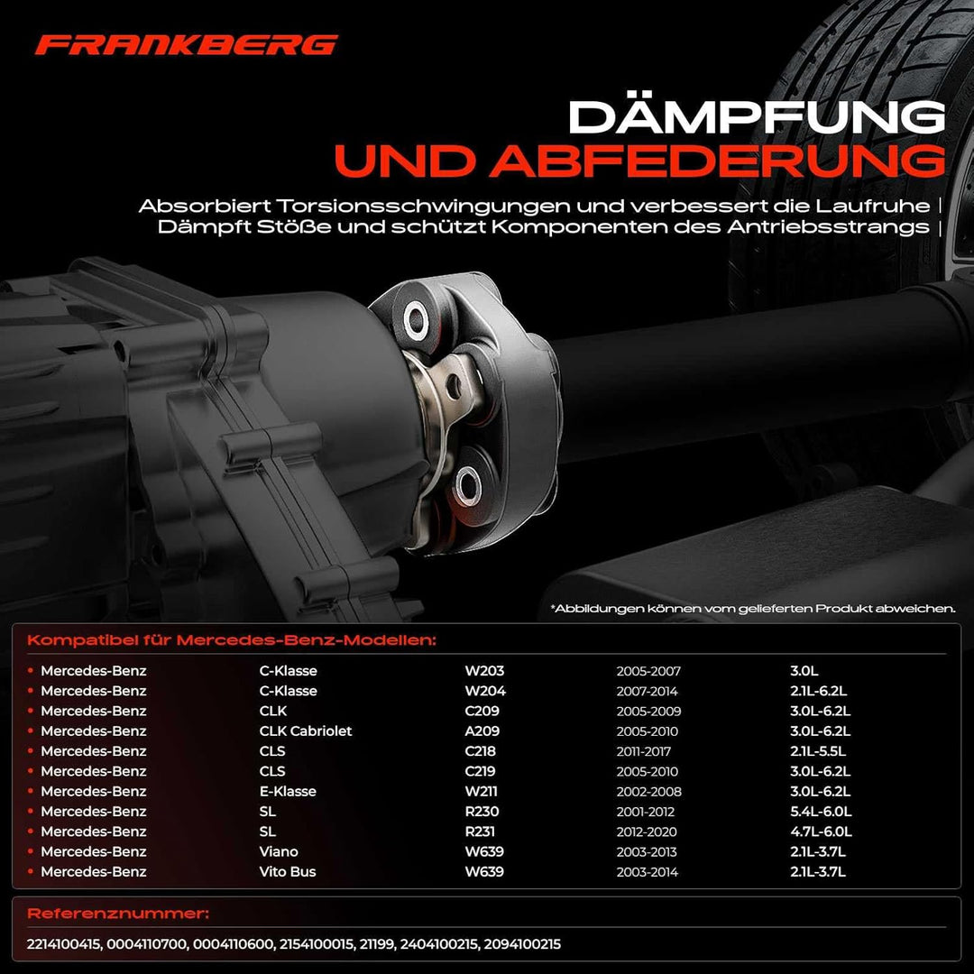 Frankberg Gelenkscheibe Hardyscheibe Kompatibel mit C-Klasse W204 2.1L-6.2L 2007-2014 E-Klasse W212